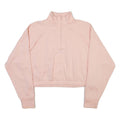 ADIDAS Womens Sweatshirt Pink 1/4 Zip M