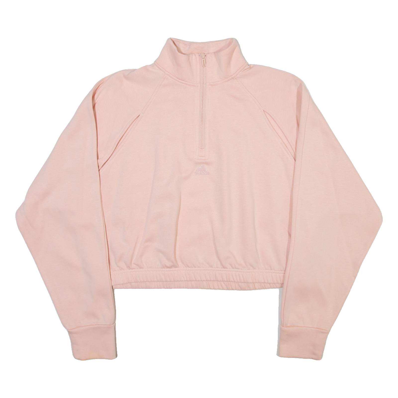 ADIDAS Womens Sweatshirt Pink 1/4 Zip M
