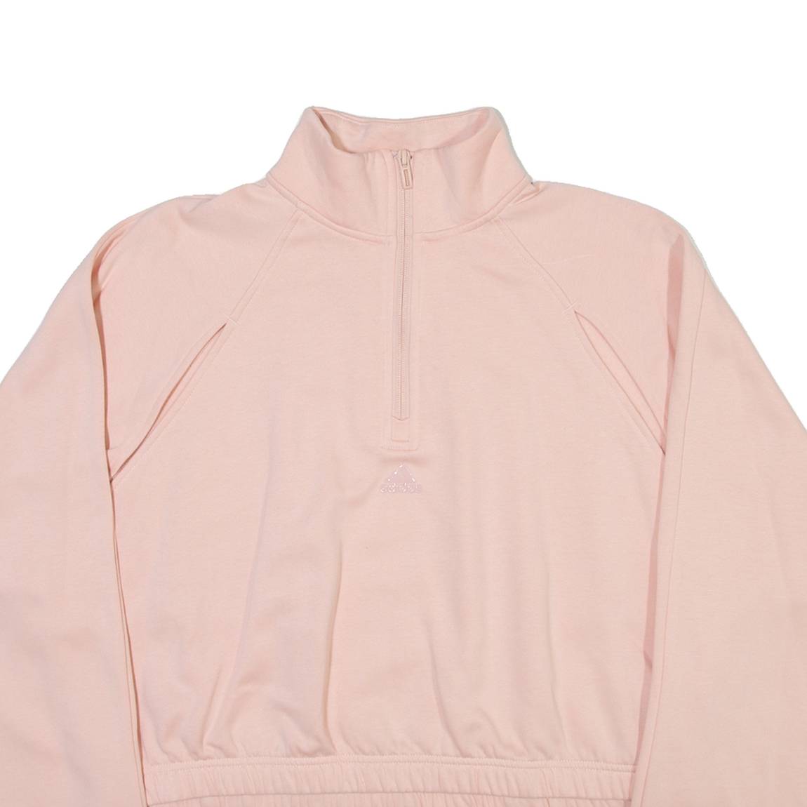 ADIDAS Womens Sweatshirt Pink 1/4 Zip M