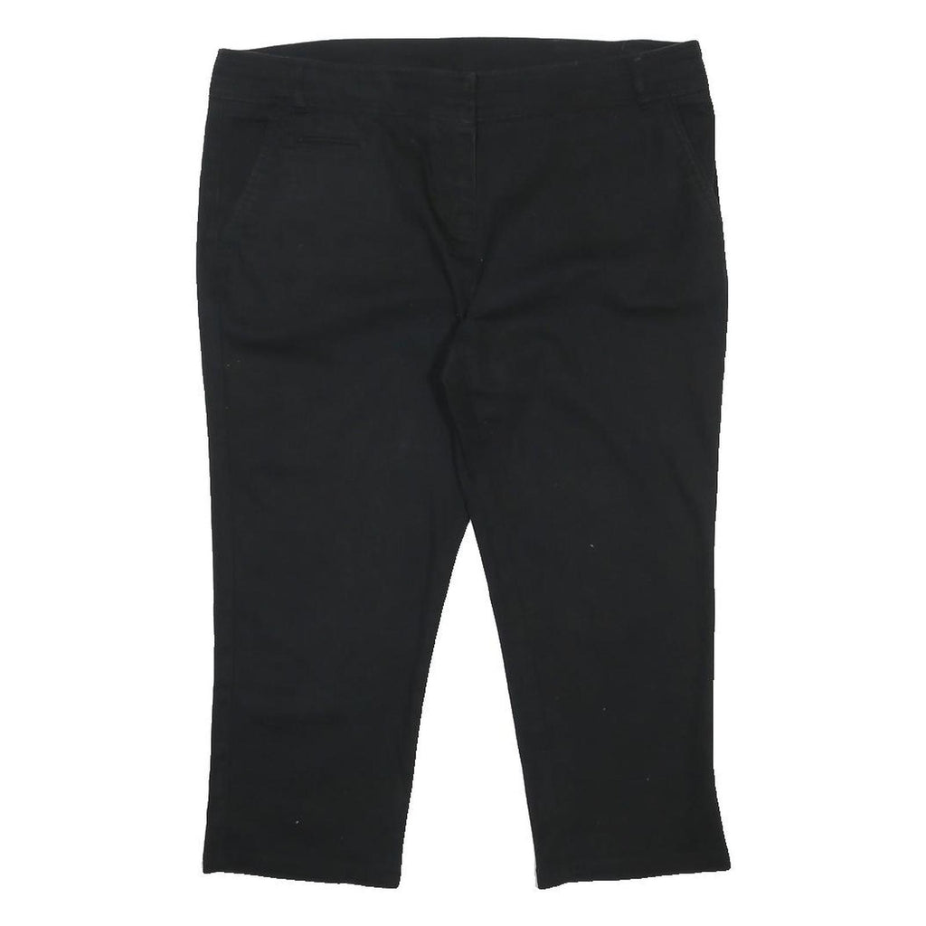 WALLIS Womens Black Regular Fit Straight Leg Cotton Blend Trousers W38 L22