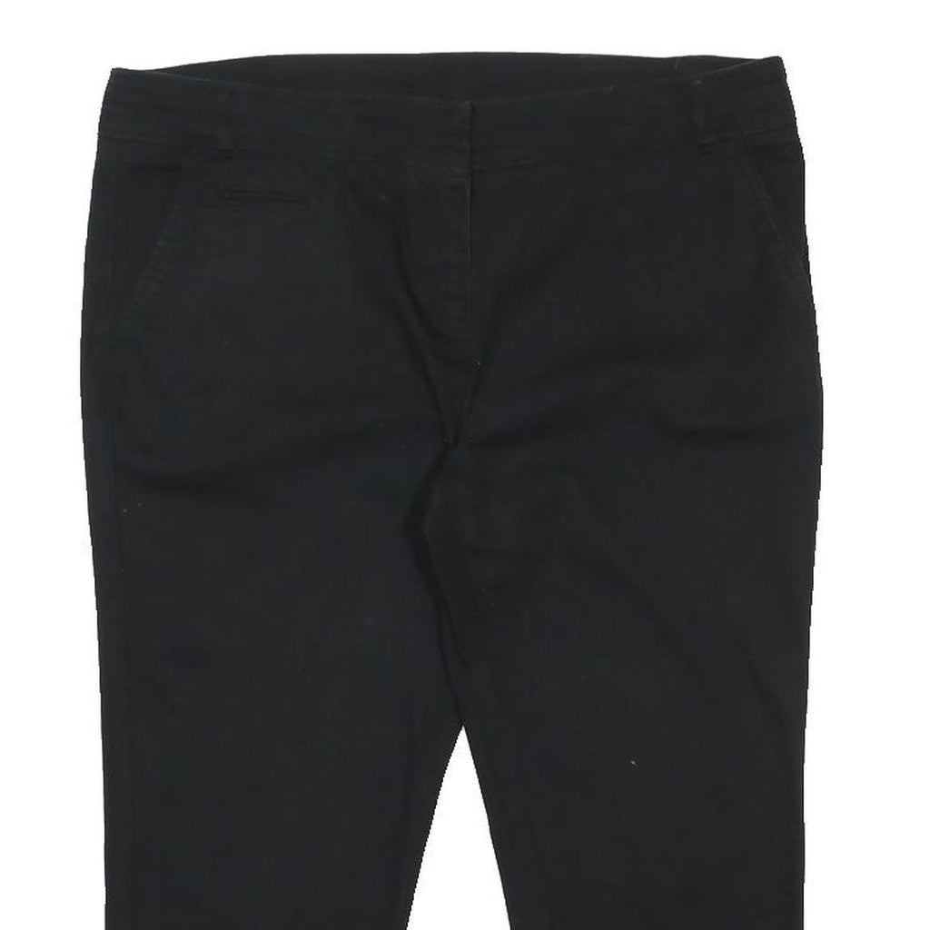 WALLIS Womens Black Regular Fit Straight Leg Cotton Blend Trousers W38 L22