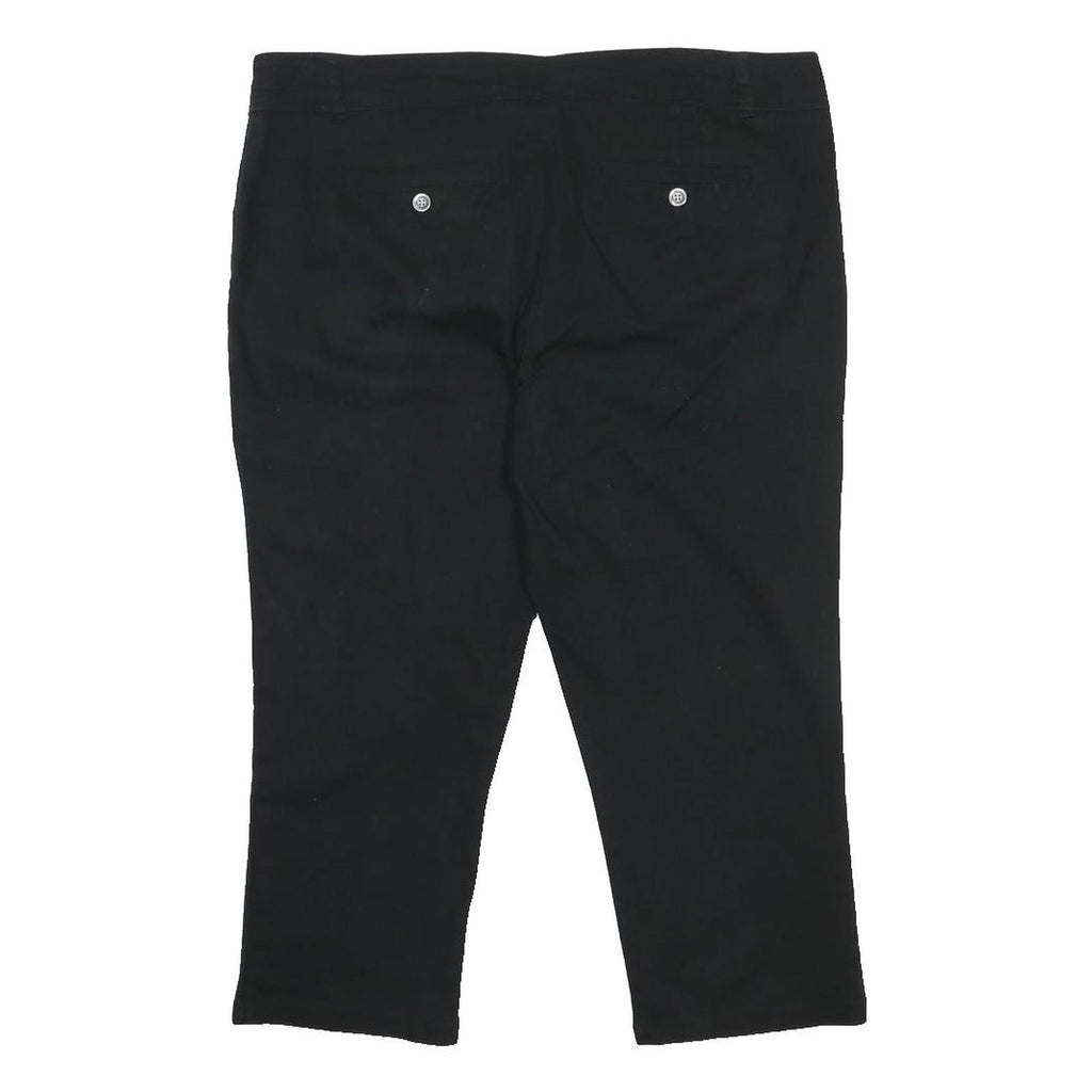 WALLIS Womens Black Regular Fit Straight Leg Cotton Blend Trousers W38 L22