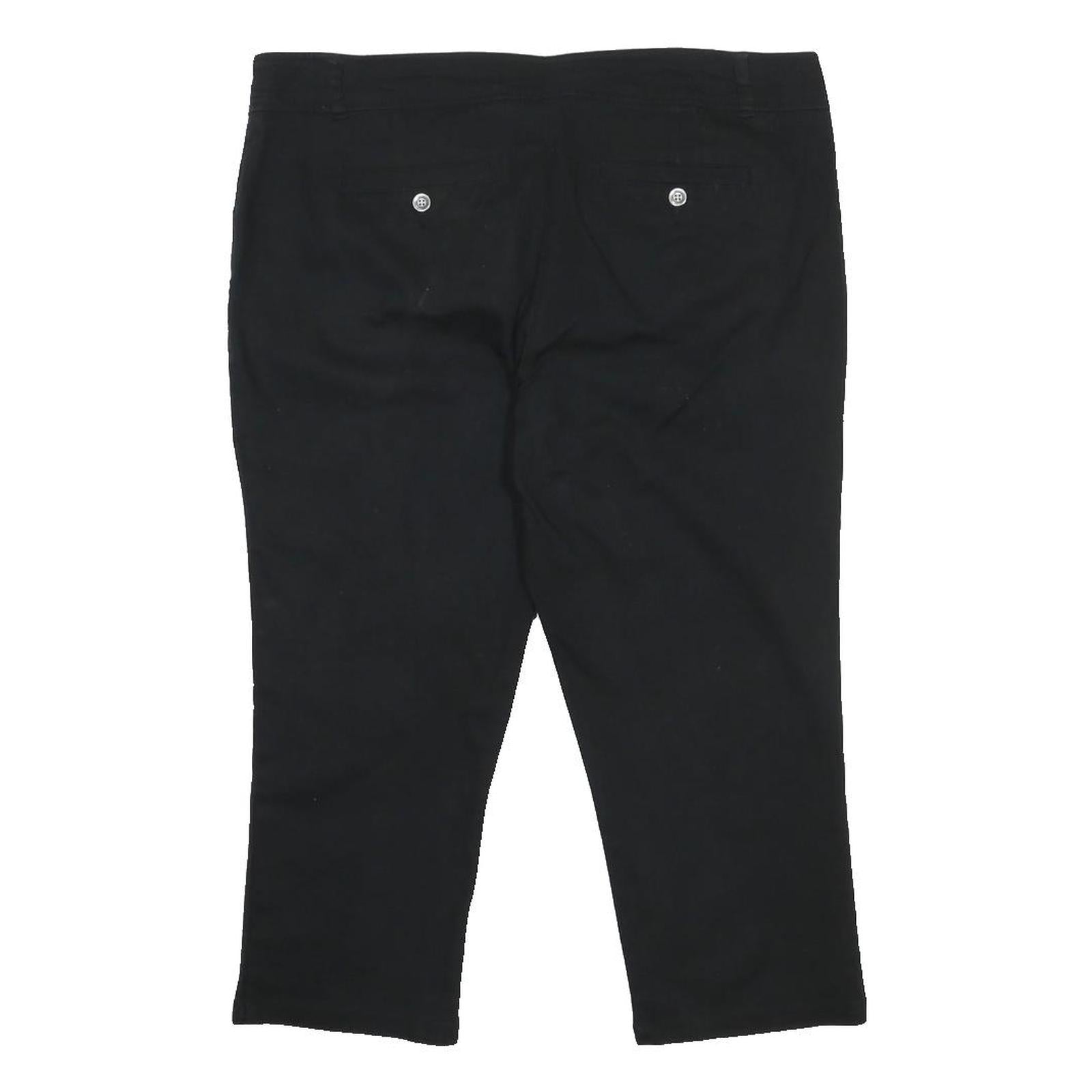 WALLIS Womens Black Regular Fit Straight Leg Cotton Blend Trousers W38 L22