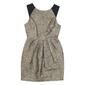 WHISTLES Womens Fit & Flare Dress Gold Sleeveless Knee Length UK 6