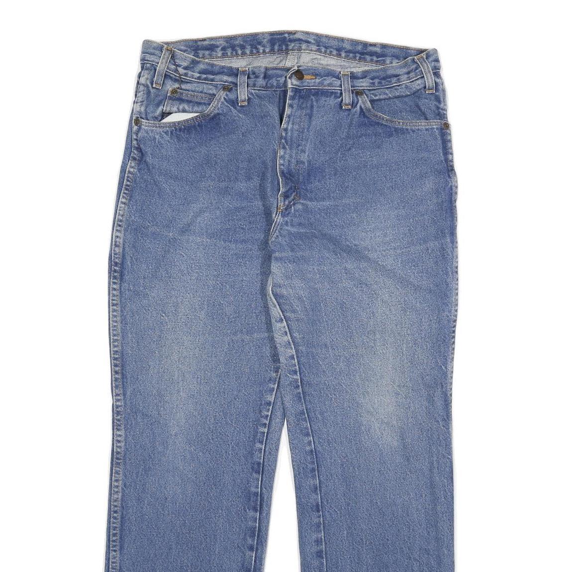 DICKIES Mens Regular Fit Blue Denim Jeans W34 L30 Classic Zip Cotton Blend