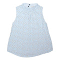 GEORGE Womens Blue Printed Sleeveless Top UK 8 Cotton Blend Summer Casual
