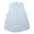 GEORGE Womens Blue Printed Sleeveless Top UK 8 Cotton Blend Summer Casual