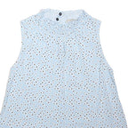GEORGE Womens Blue Printed Sleeveless Top UK 8 Cotton Blend Summer Casual