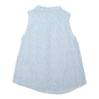 GEORGE Womens Blue Printed Sleeveless Top UK 8 Cotton Blend Summer Casual