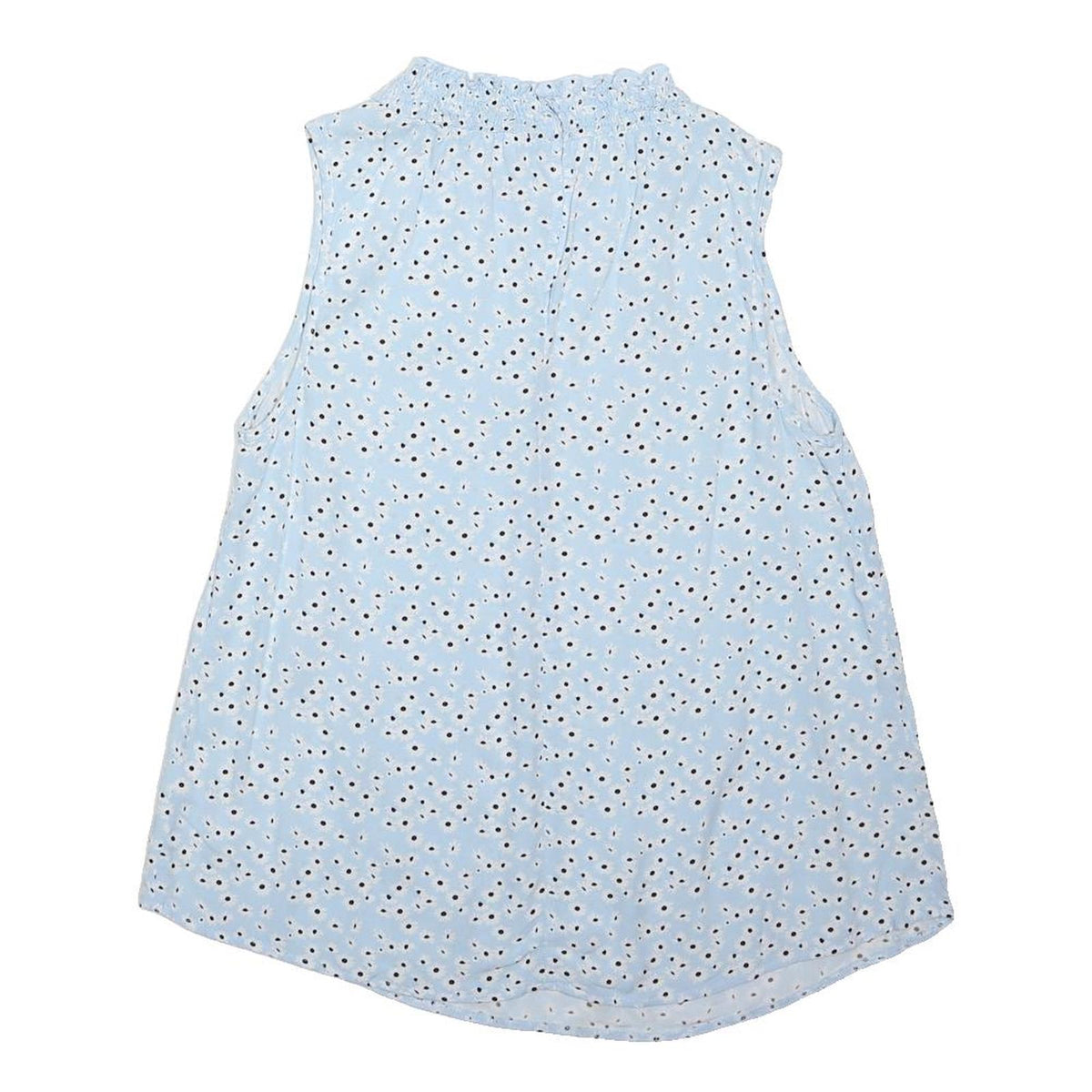 GEORGE Womens Blue Printed Sleeveless Top UK 8 Cotton Blend Summer Casual