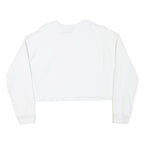 LEVI'S Womens White Sweatshirt XS Crew Neck Cotton Blend Cropped Logo Pullover