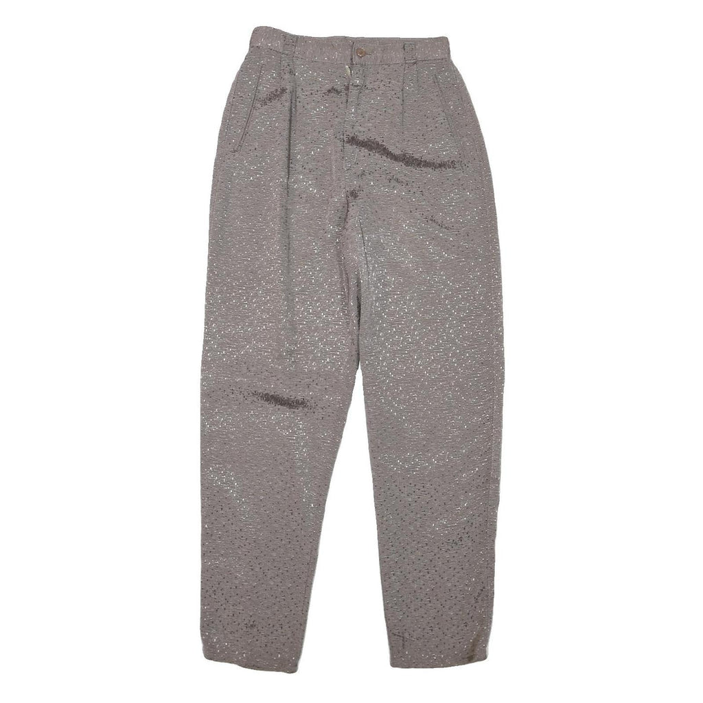 Womens Wool Blend Relaxed Grey Trousers W24 L27 Zip Closure Casual Comfort
