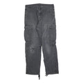 CARHARTT Mens Cotton Blend Black Regular Cargo Trousers W34 L32 Workwear