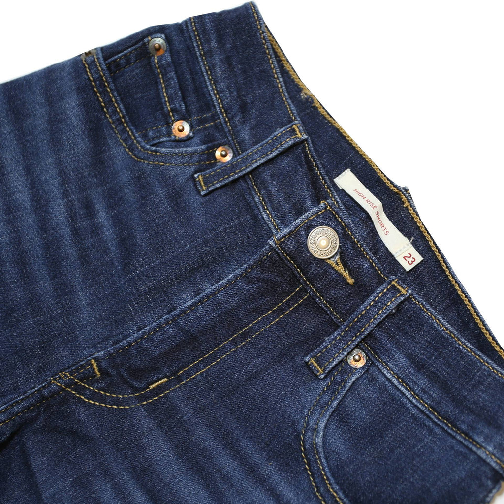 LEVI'S Womens Shorts Blue Denim Casual XXS W24 Distressed Hem