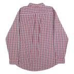 TOMMY HILFIGER Mens Red Blue White Check Shirt L Classic Button-Down Long Sleeve