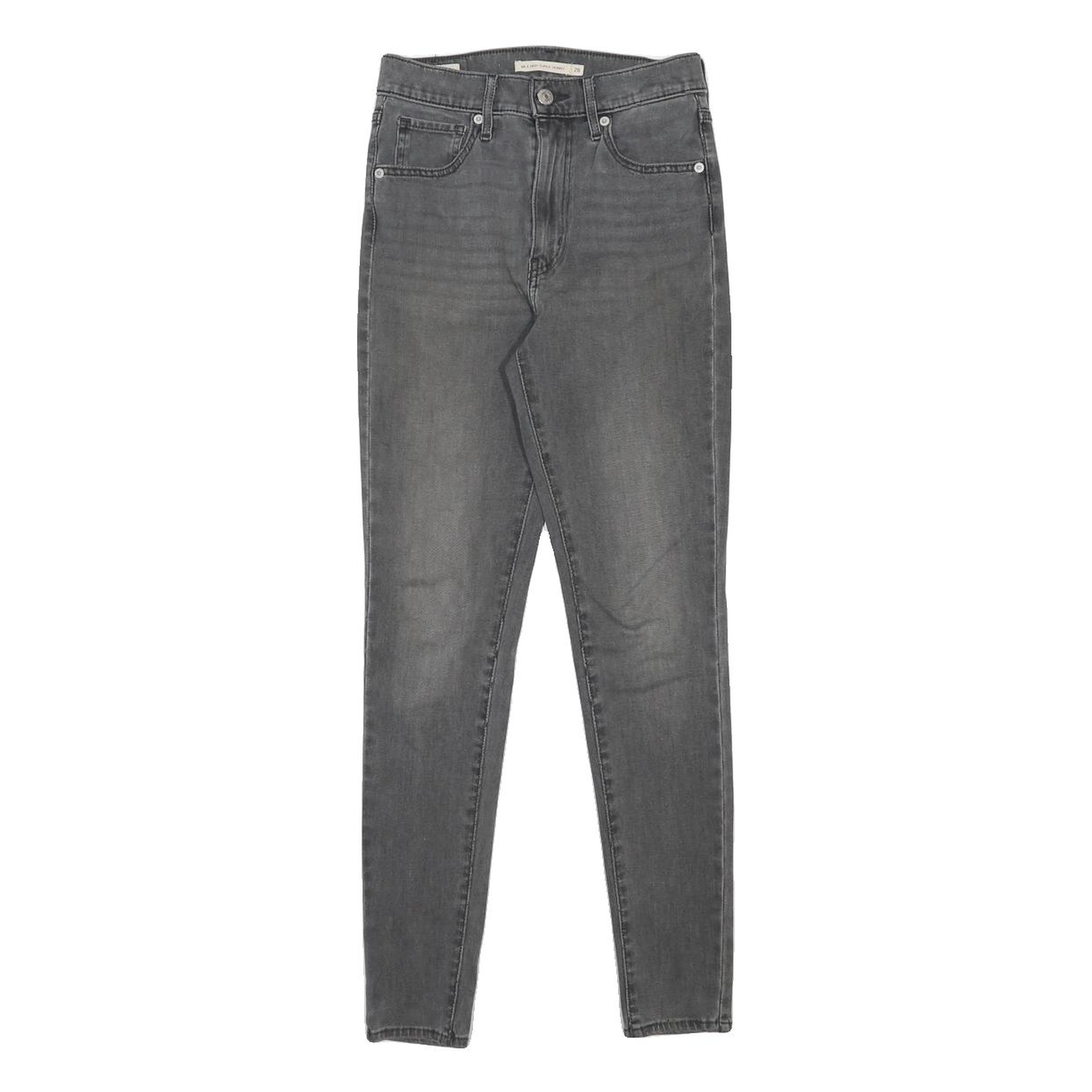 LEVI'S Mile High Big E Womens Jeans Grey Slim Skinny Denim Medium W26 L29