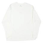 NIKE Mens White Crew Neck L Sweatshirt Cotton Blend Casual Pullover