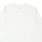 NIKE Mens White Crew Neck L Sweatshirt Cotton Blend Casual Pullover