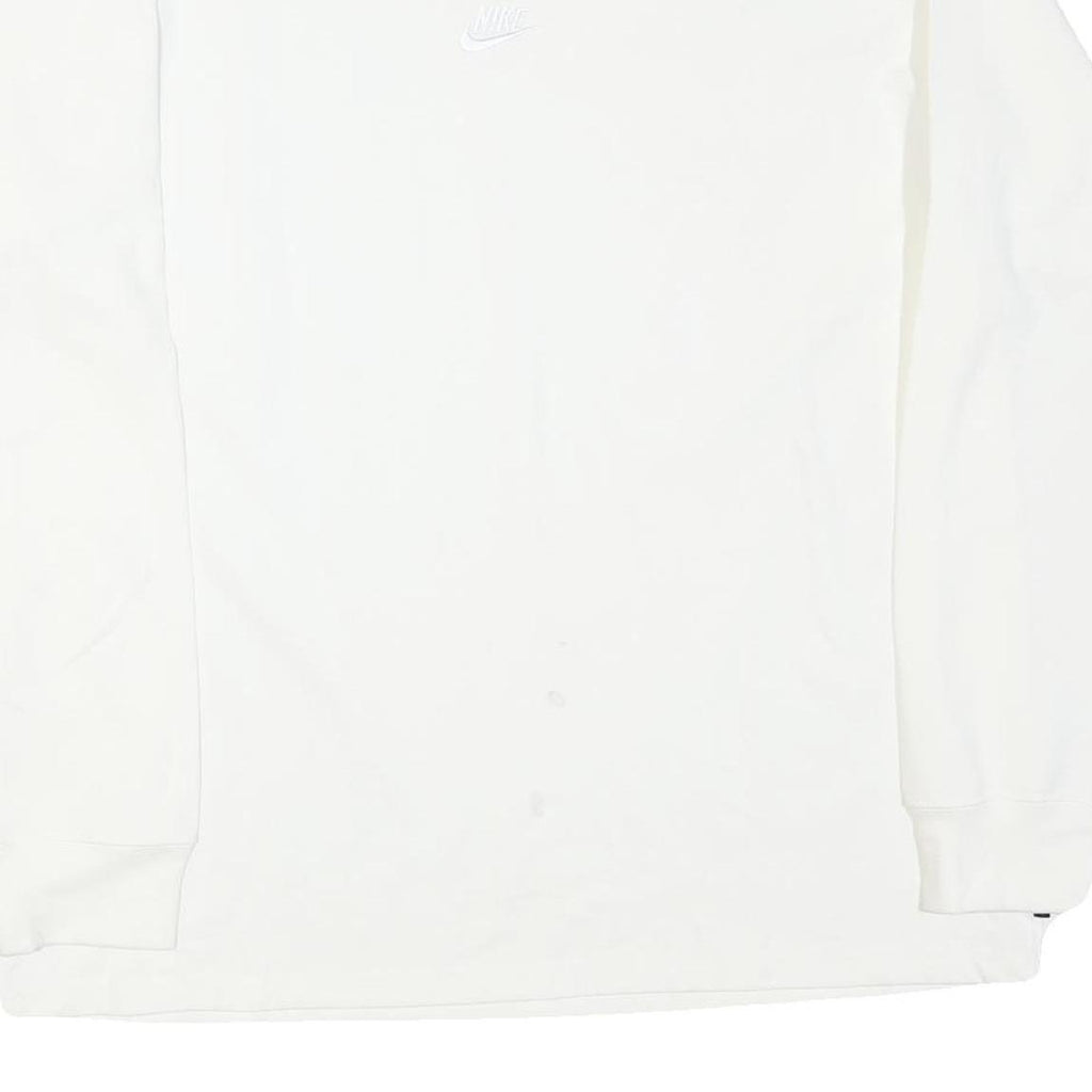 NIKE Mens White Crew Neck L Sweatshirt Cotton Blend Casual Pullover