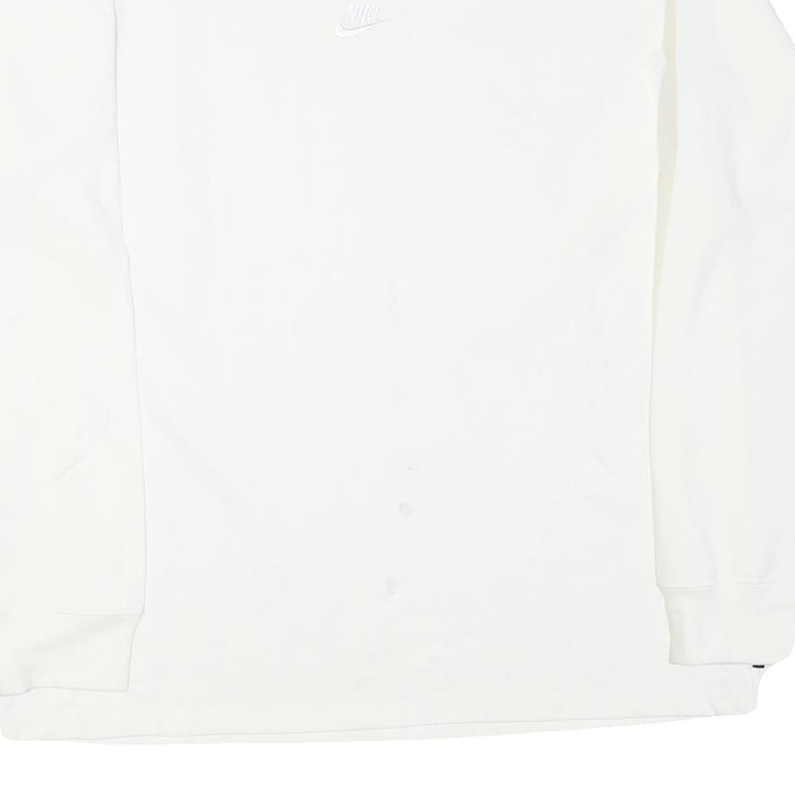 NIKE Mens White Crew Neck L Sweatshirt Cotton Blend Casual Pullover