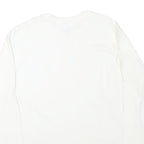 NIKE Mens White Crew Neck L Sweatshirt Cotton Blend Casual Pullover