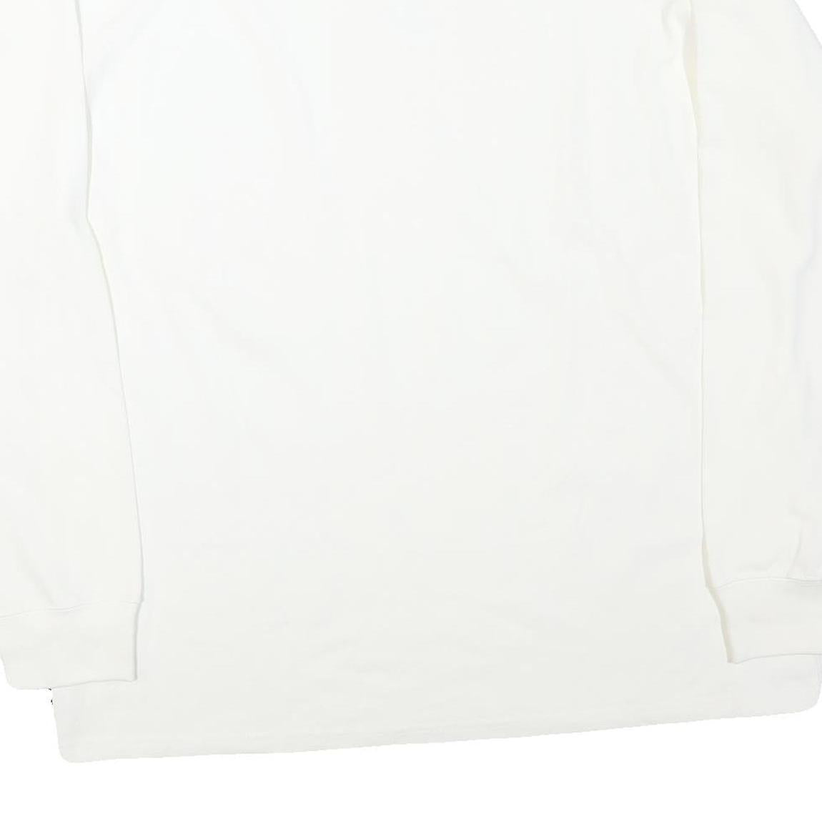 NIKE Mens White Crew Neck L Sweatshirt Cotton Blend Casual Pullover