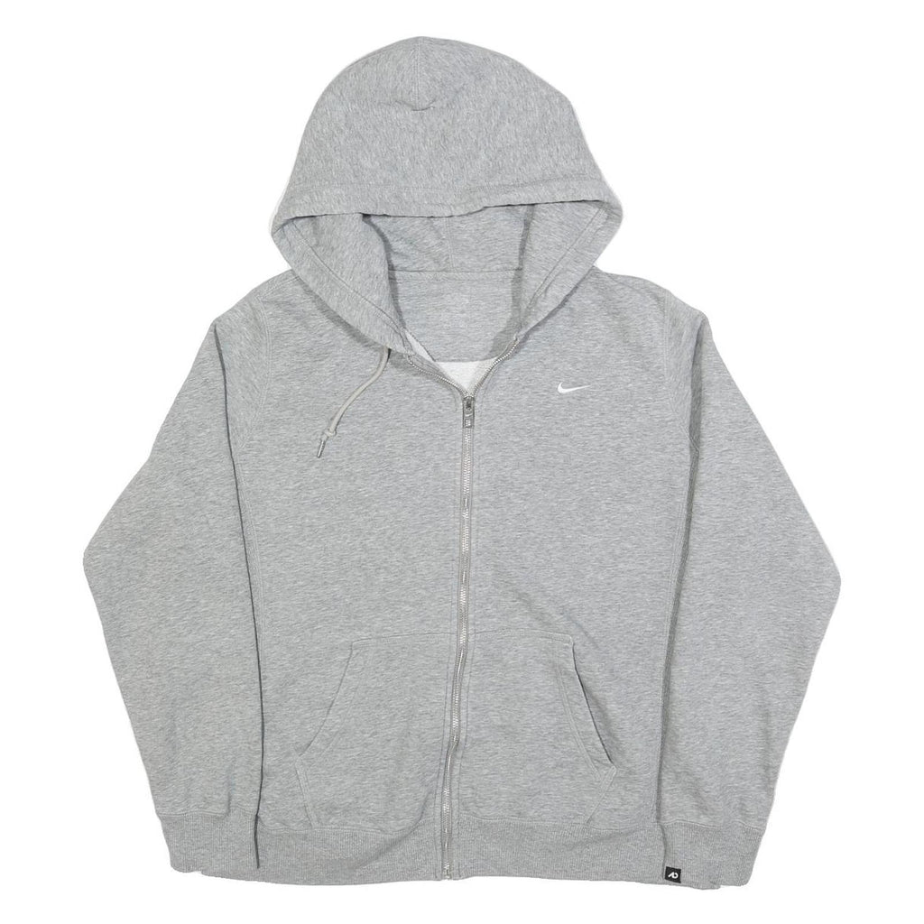 NIKE Womens Grey Pullover Hoodie XL Zip Up Casual Cotton Blend Sweatshirt
