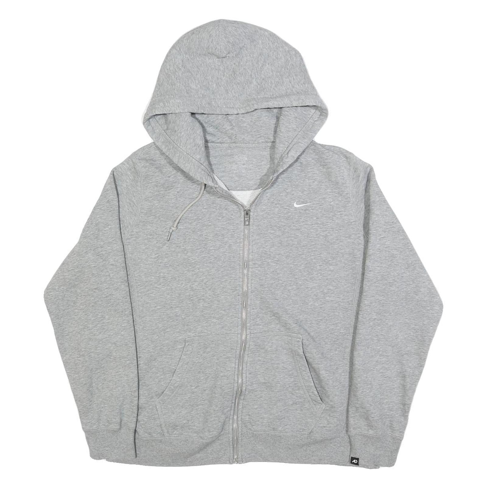 NIKE Womens Grey Pullover Hoodie XL Zip Up Casual Cotton Blend Sweatshirt