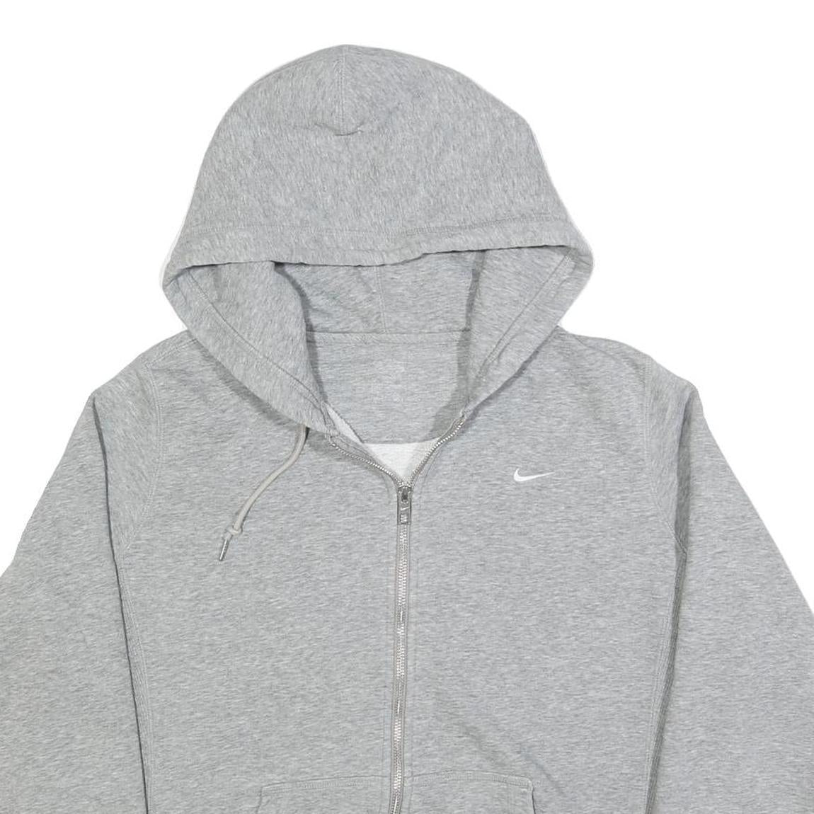 NIKE Womens Grey Pullover Hoodie XL Zip Up Casual Cotton Blend Sweatshirt