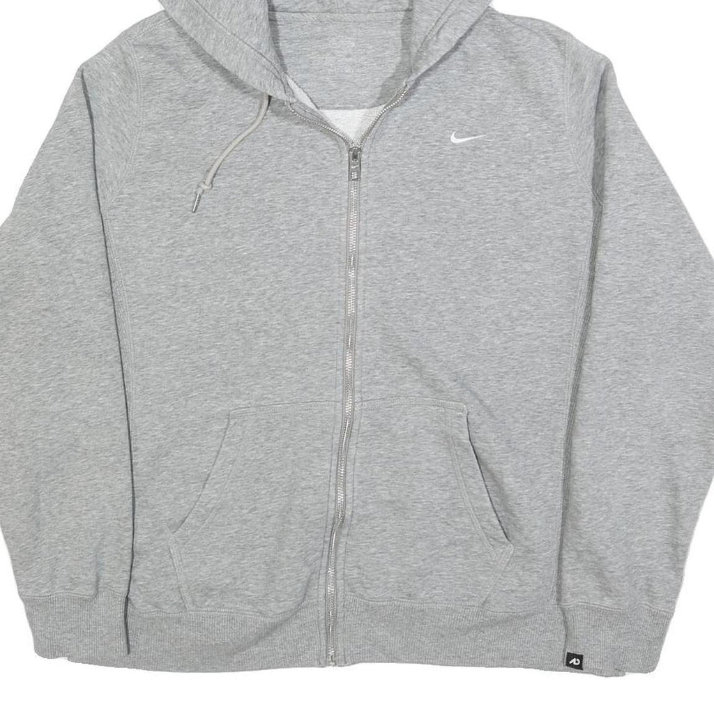 NIKE Womens Grey Pullover Hoodie XL Zip Up Casual Cotton Blend Sweatshirt