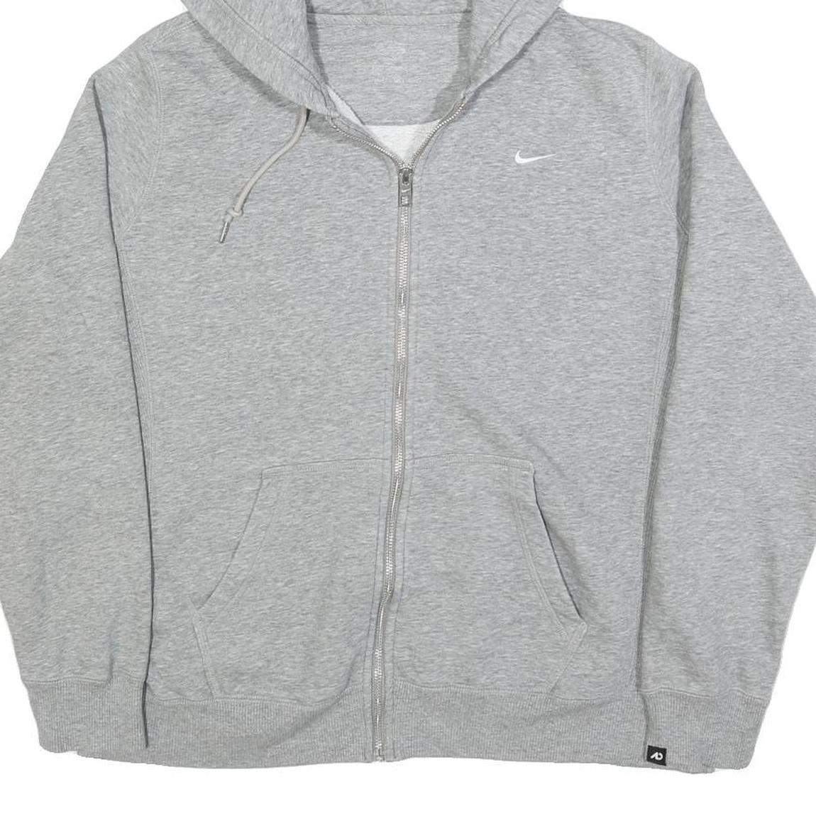 NIKE Womens Grey Pullover Hoodie XL Zip Up Casual Cotton Blend Sweatshirt