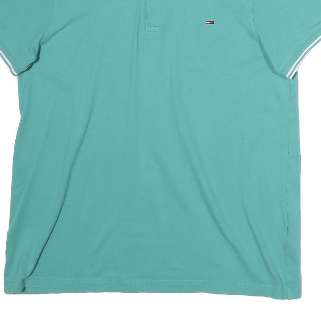 HILFIGER DENIM Womens Green Short Sleeve Plain 2XL Cotton Polo Shirt