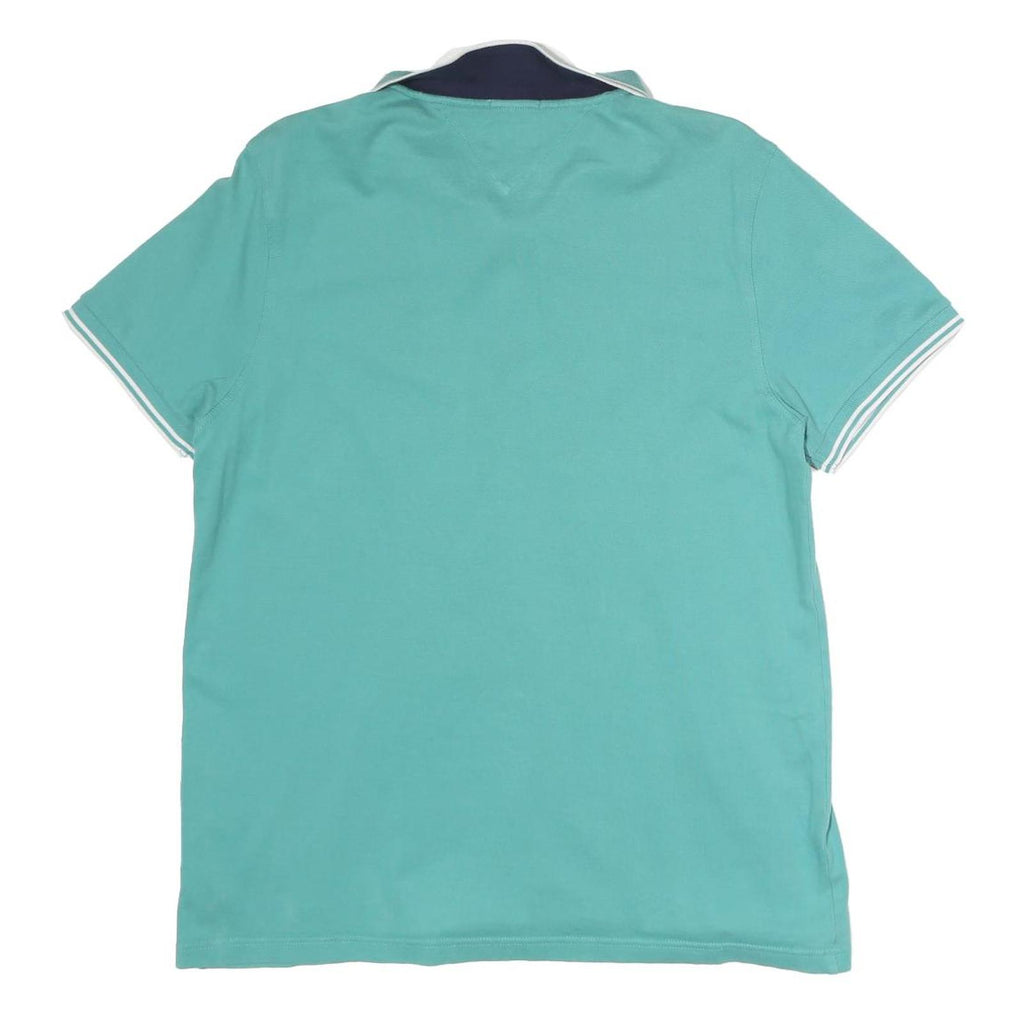 HILFIGER DENIM Womens Green Short Sleeve Plain 2XL Cotton Polo Shirt