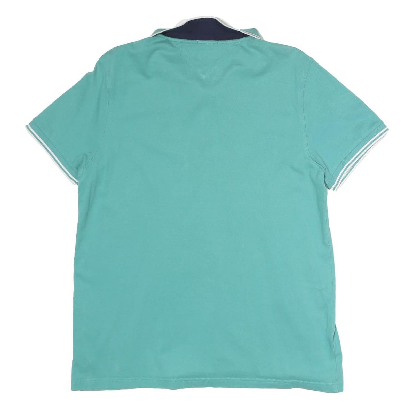 HILFIGER DENIM Womens Green Short Sleeve Plain 2XL Cotton Polo Shirt