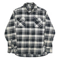 JACHS Mens Black & White Checked Cotton Blend Flannel Shirt L Casual Long Sleeve