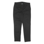 Men's Black Cotton Blend Regular Fit Zip Closure Trousers W30 L28 Classic Style