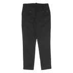 Men's Black Cotton Blend Regular Fit Zip Closure Trousers W30 L28 Classic Style
