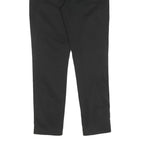 Men's Black Cotton Blend Regular Fit Zip Closure Trousers W30 L28 Classic Style