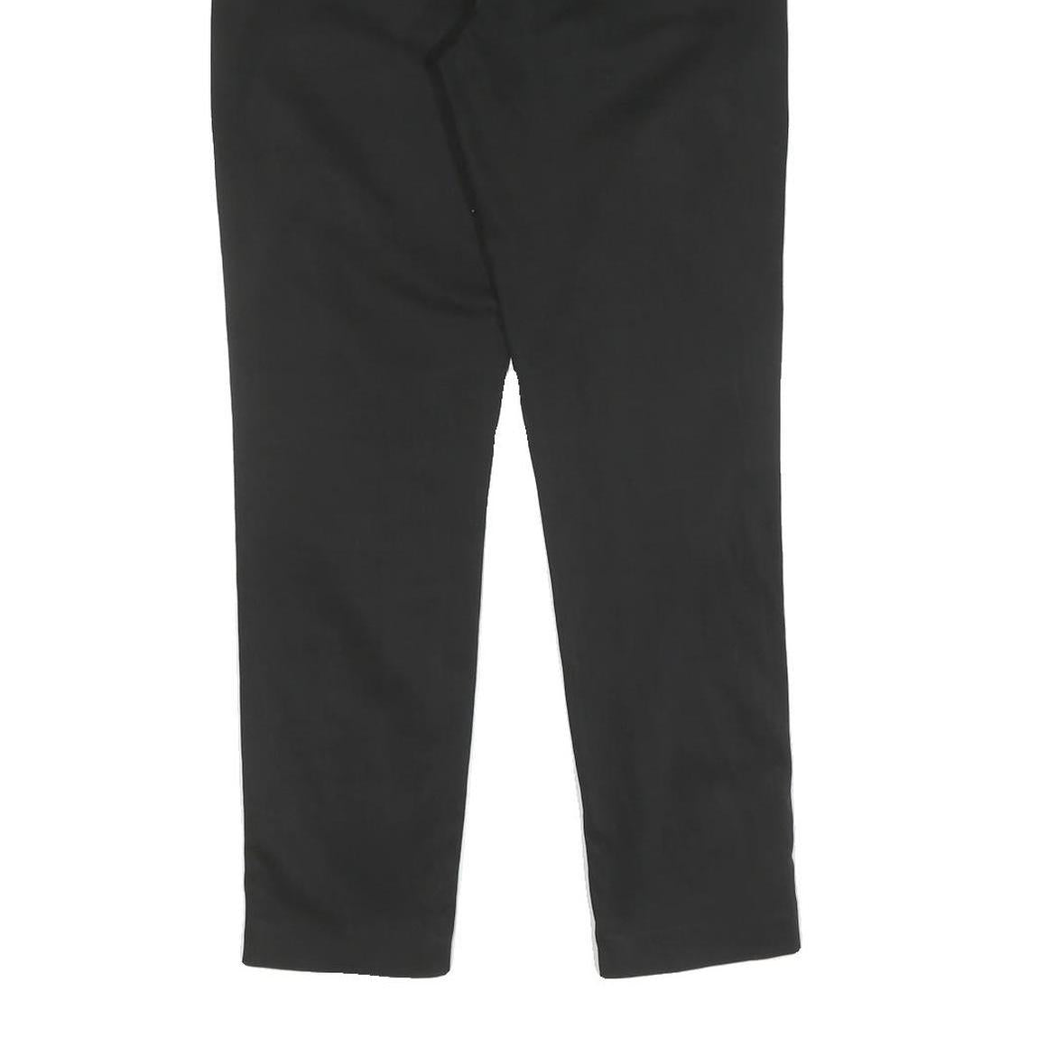 Men's Black Cotton Blend Regular Fit Zip Closure Trousers W30 L28 Classic Style