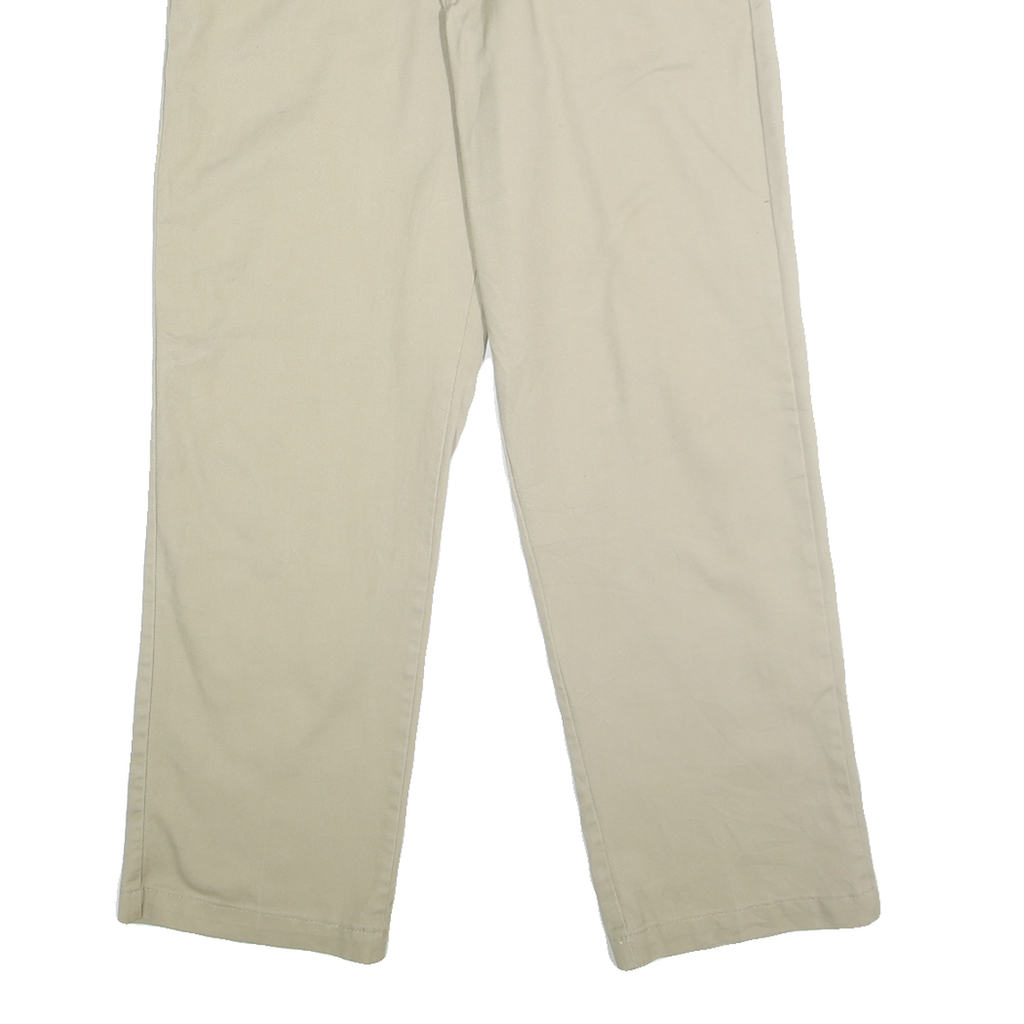 DICKIES Mens Classic Beige Polyester Blend Zip Trousers W36 L32 Workwear Casual