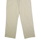 DICKIES Mens Classic Beige Polyester Blend Zip Trousers W36 L32 Workwear Casual
