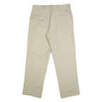 DICKIES Mens Classic Beige Polyester Blend Zip Trousers W36 L32 Workwear Casual