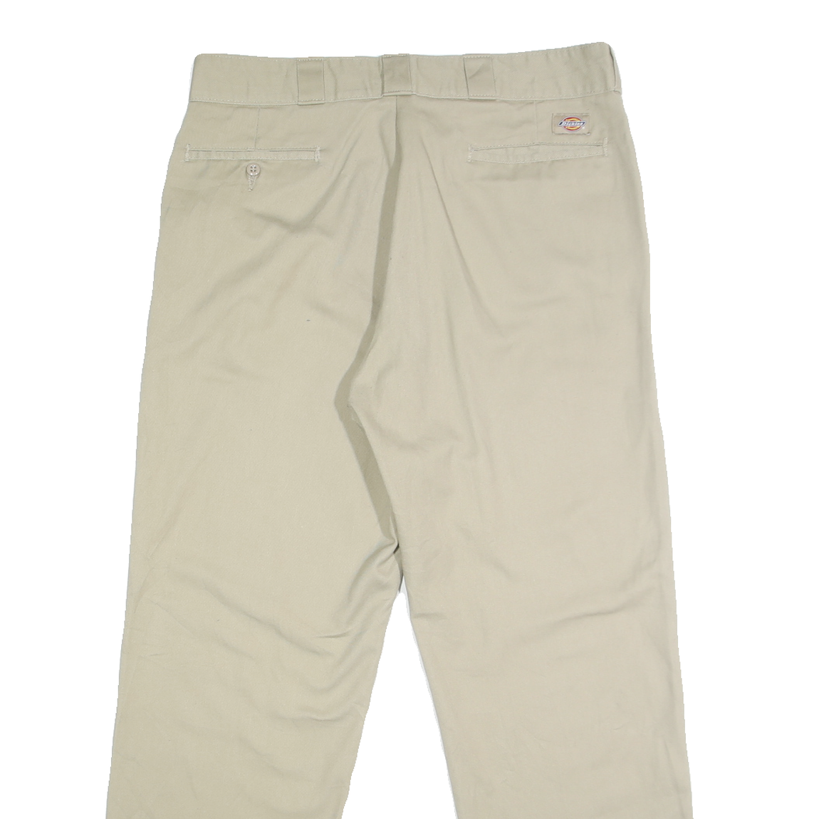 DICKIES Mens Classic Beige Polyester Blend Zip Trousers W36 L32 Workwear Casual