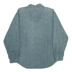 FISSION Mens Blue Denim Shirt XL Classic Cotton Long Sleeve Workwear