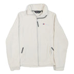 BERGHAUS Womens White Fleece Jacket UK 8 Polyester Blend Zip Outdoor Warm