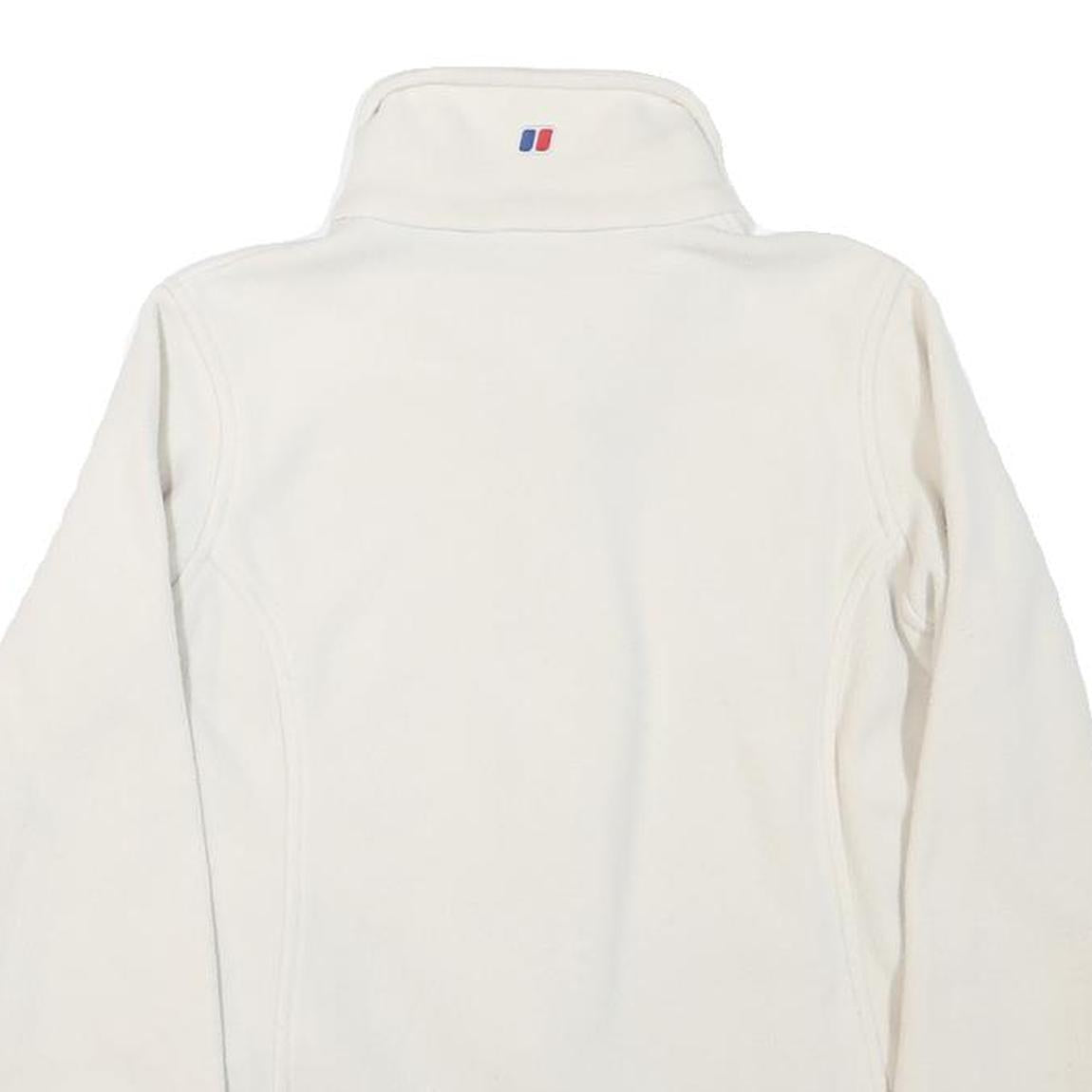 BERGHAUS Womens White Fleece Jacket UK 8 Polyester Blend Zip Outdoor Warm