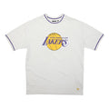 NEW ERA Mens White Los Angeles Lakers Graphic T-Shirt M Short Sleeve Crew Neck