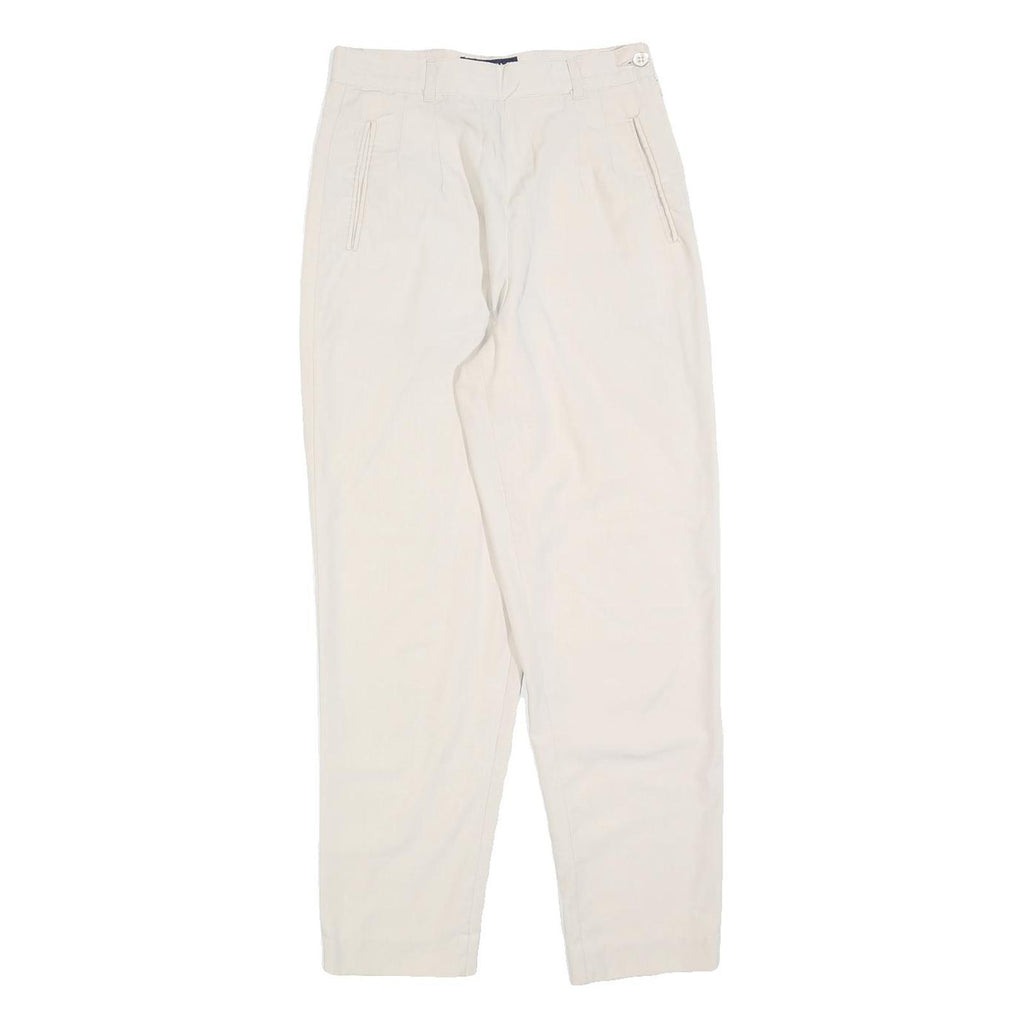 MADPANTS Womens Polyester Blend Beige Regular Fit Straight Trousers W26 L28