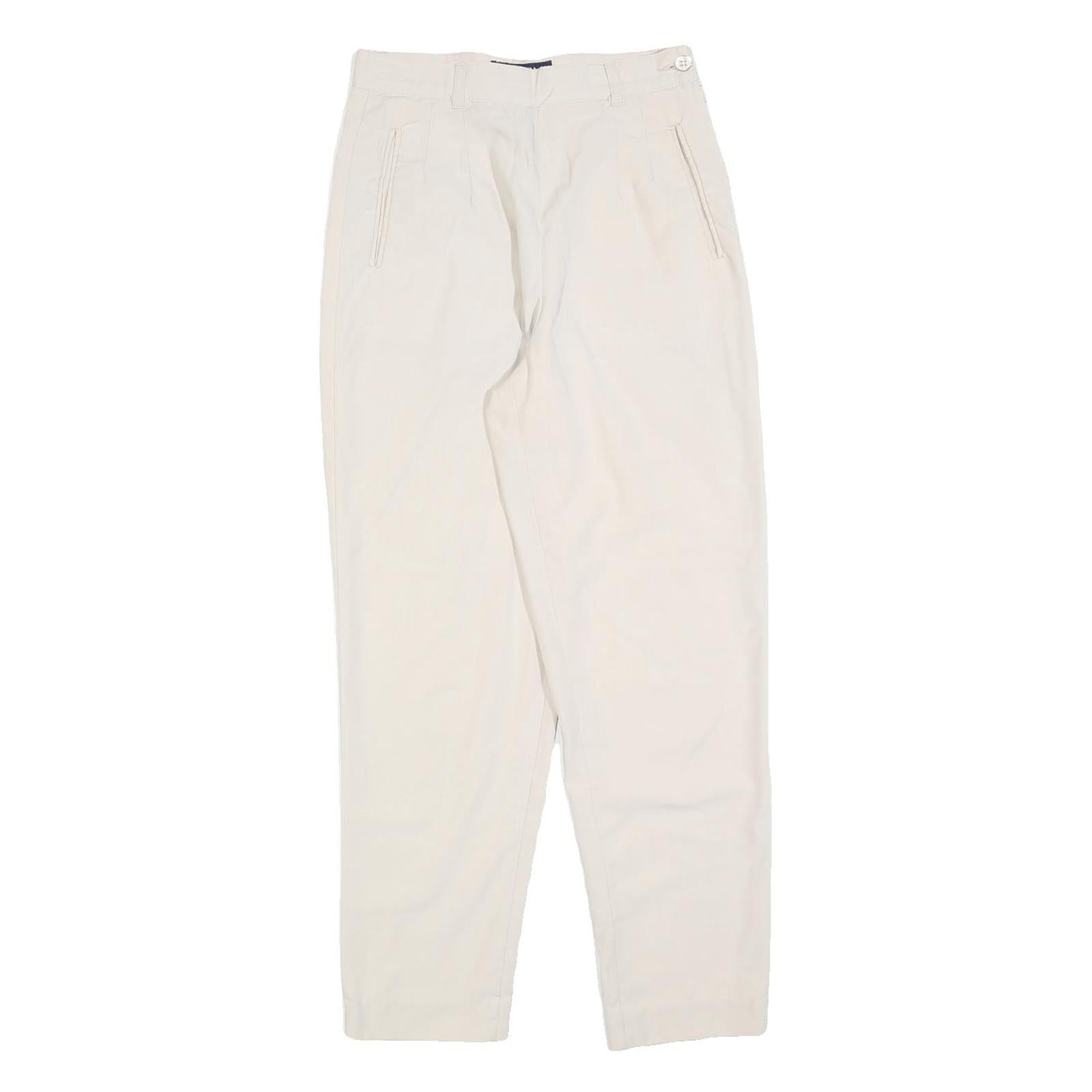 MADPANTS Womens Polyester Blend Beige Regular Fit Straight Trousers W26 L28