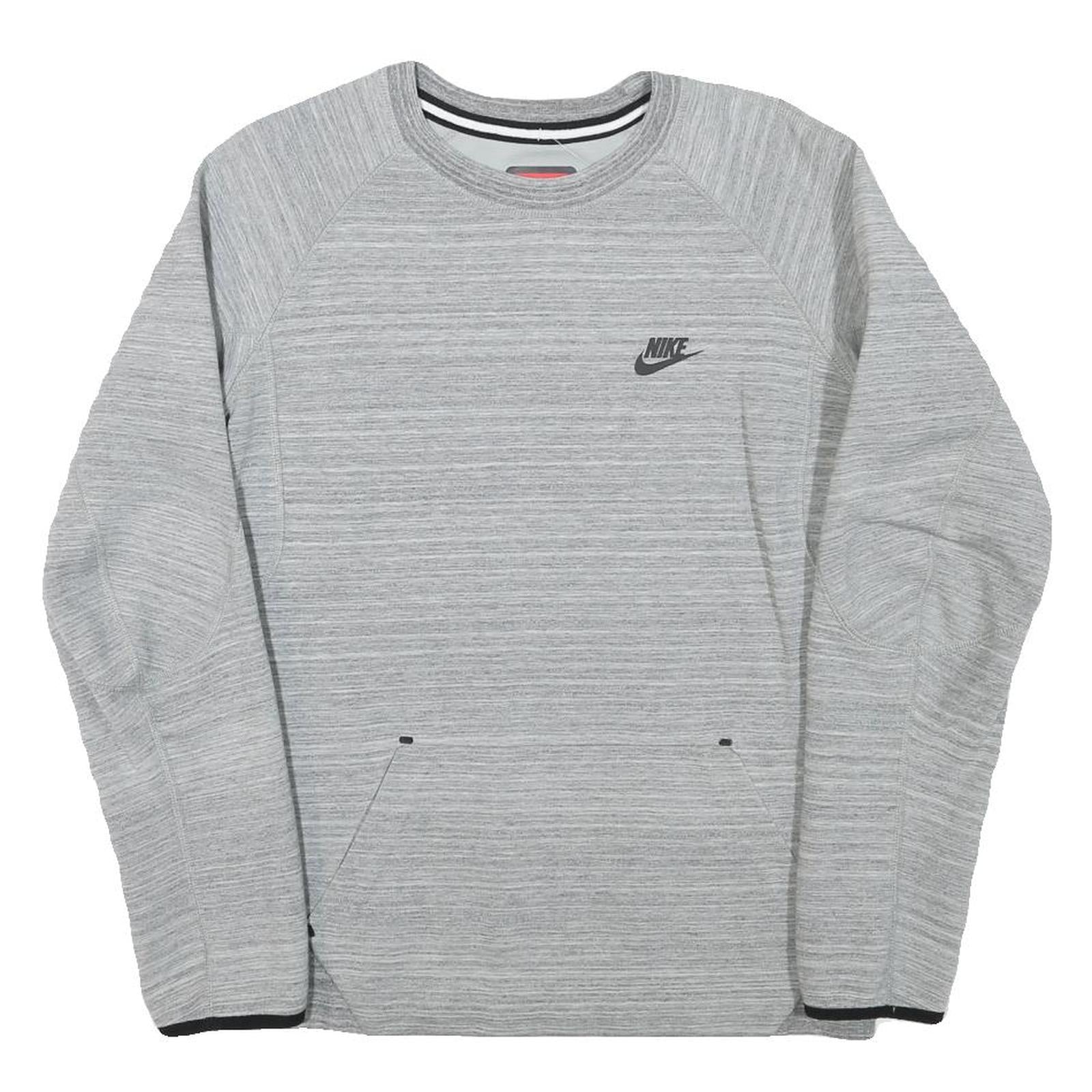 NIKE Mens Grey Sweatshirt Crew Neck S Lightweight Casual Sports Pullover